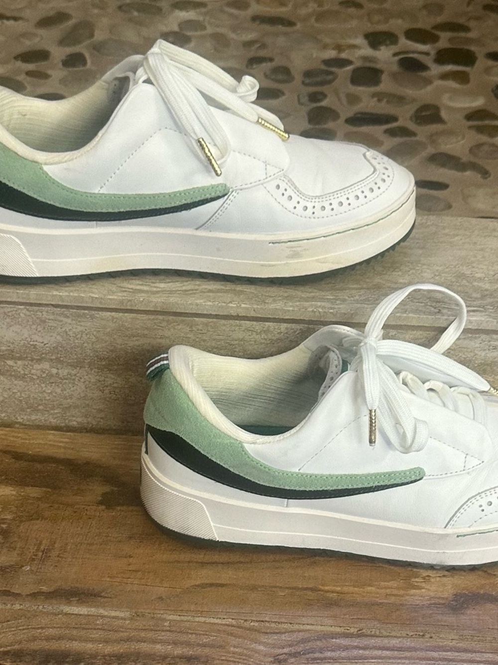 Fila Oxford Leather Sneakers with Mint Green Accent